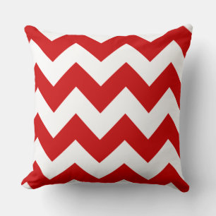 Rot-Weißes Chevron-Zickzack-Muster Kissen