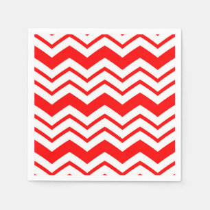 Rot-Weißes Chevron-Zickzack-Musterdesign Serviette
