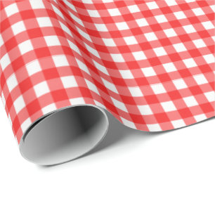 Rot  Weißes Gingham Wrapping Paper Geschenkpapier