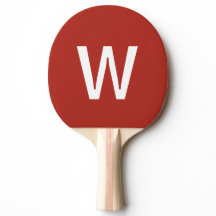 Rot-weißes Monogramm Anfangsbuchstabe Ping-Pong-Ba