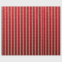 Rot-weißes Perlen-Design im Velours-Look Geschenkpapier