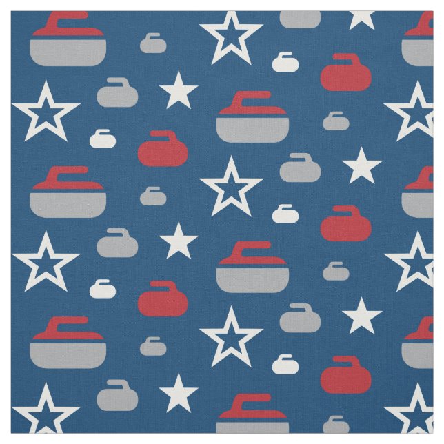 Rot-, weißes und Blaueskräuselnfelsen-Gewebe Stoff (Muster)