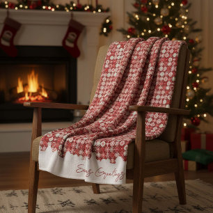 Rot-Weißes Weihnachtsbonbon-Muster#13 ID1009 Fleecedecke