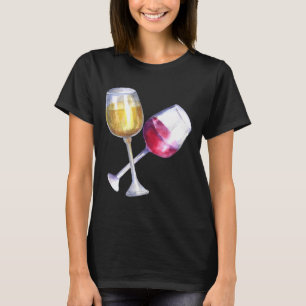 Rot-Weißweingläser T-Shirt