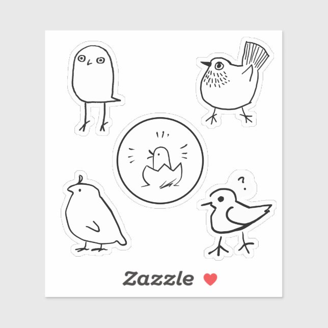 Rot Zeichnend Vogelschutzaufkleber Aufkleber (Blatt)