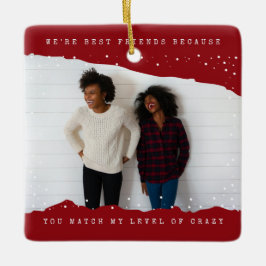 Rot | Zwei Fotos Schreibmaschine Best Friend Urlau Keramikornament