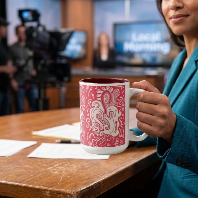 Rot Zweifarbige Tasse (AI product visualization, art is not AI)