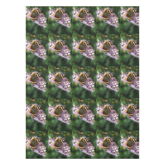 Rotadmiral Butterfly und Buddleia Tablecloth Tischdecke (Vorderseite)