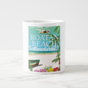Rotan Beach Honduras Vintage Reiseplakat Jumbo-Tasse