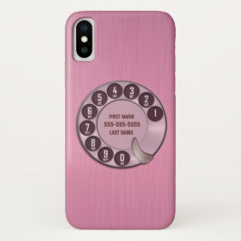 Rotary Dial Phone Pink der Alten Schule Case-Mate iPhone Hülle