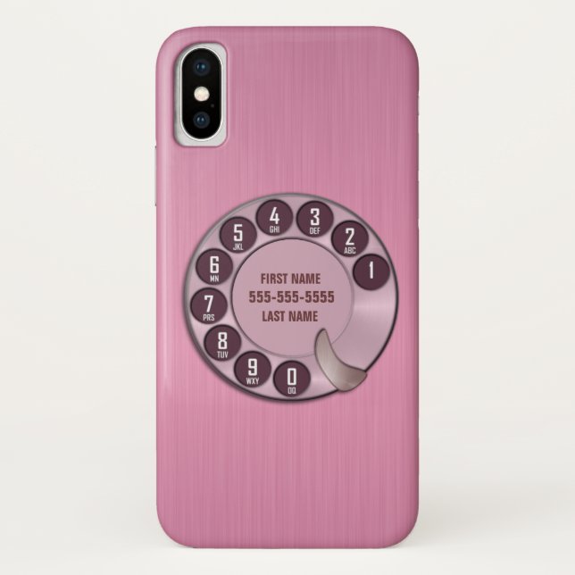 Rotary Dial Phone Pink der Alten Schule Case-Mate iPhone Hülle (Rückseite)