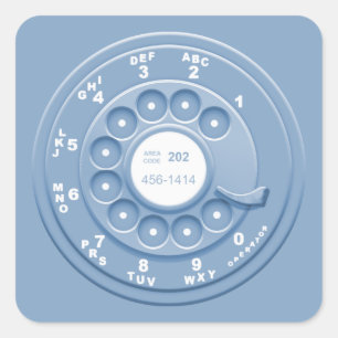 Rotary Falsch-blu Quadratischer Aufkleber
