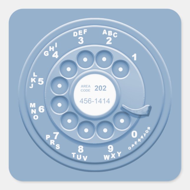 Rotary Falsch-blu Quadratischer Aufkleber (Vorderseite)