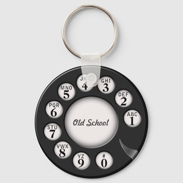 Rotary Phone Dial der Alten Schule Schlüsselanhänger (Vorderseite)