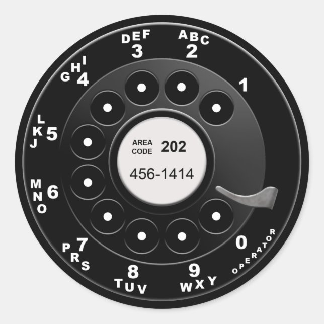 Rotary Phone Dial Runder Aufkleber (Vorderseite)