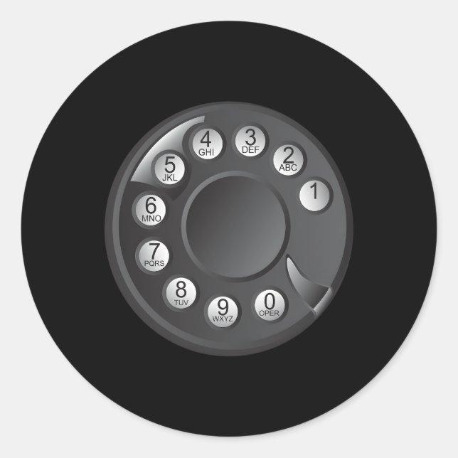 Rotary Phone Halloween Dial Telefon Runder Aufkleber (Vorderseite)
