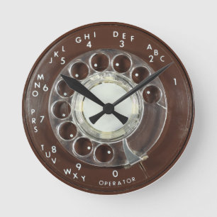 Rotary Phone Look Runde Wanduhr