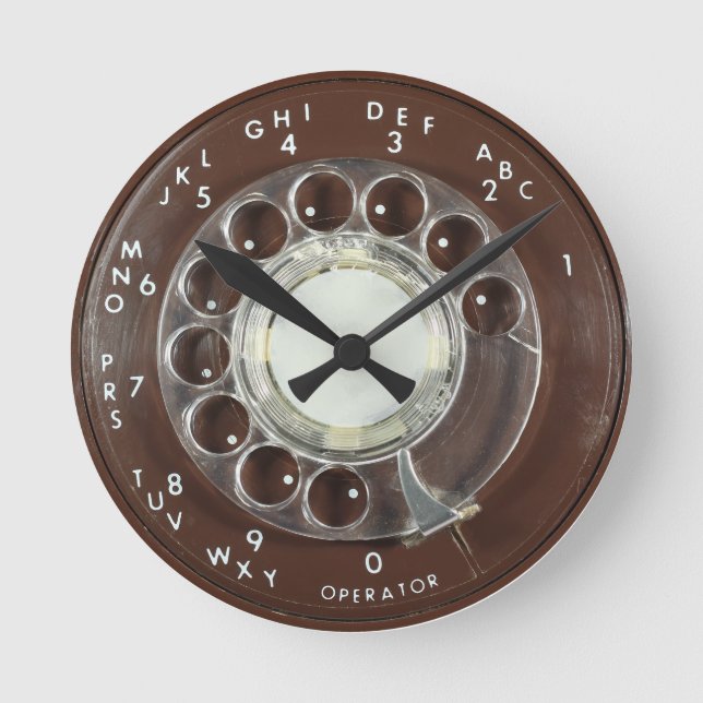 Rotary Phone Look Runde Wanduhr (Vorderseite)