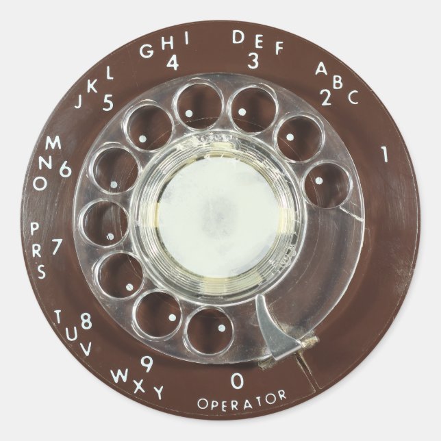 Rotary Phone Look Runder Aufkleber (Vorderseite)