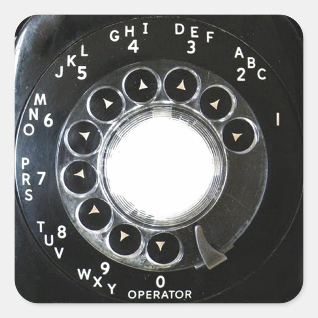 Rotary Phone Quadratischer Aufkleber (Vorderseite)