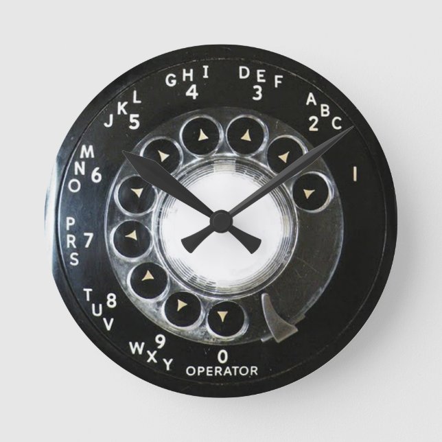Rotary Phone Runde Wanduhr (Vorderseite)