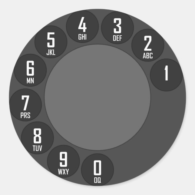 Rotary Phone Runder Aufkleber (Vorderseite)