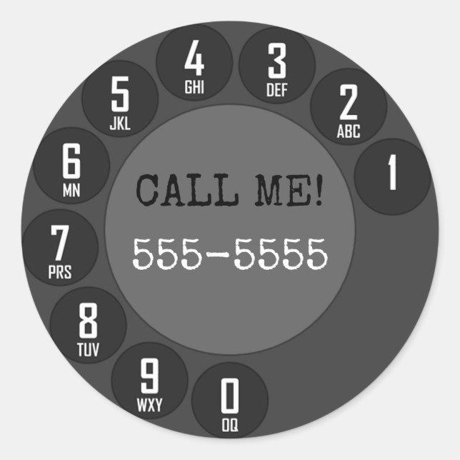 Rotary Phone Runder Aufkleber (Vorderseite)