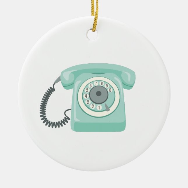 Rotary-Telefon Keramik Ornament (Vorne)