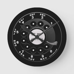 Rotary-Telefongespräch Runde Wanduhr