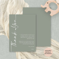 Rotated Calligraphy Sage Baby Dusche Vielen Dank