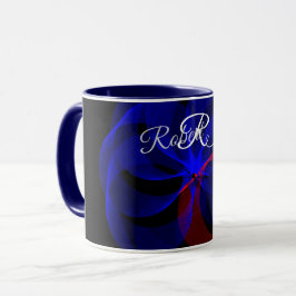 Rotating Blue Accent Geometric Coffee Mug Tasse