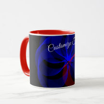 Rotating Blue Accent Geometric Coffee Mug