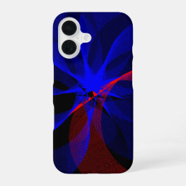 Rotating Blue Accent Geometric iPhone 16 Case Hülle