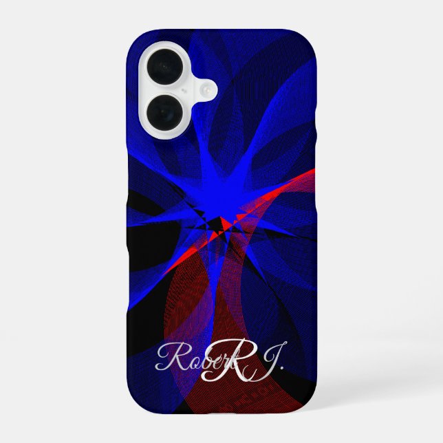 Rotating Blue Accent Geometric iPhone 16 Case iPhone 16 Hülle (Rückseite)