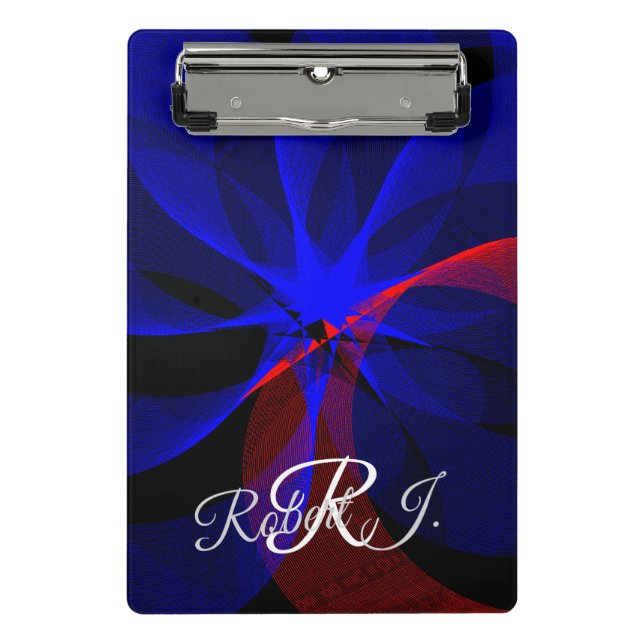 Rotating Blue Accent Geometric Mini Clipboard Klemmbrett (Vorderseite)