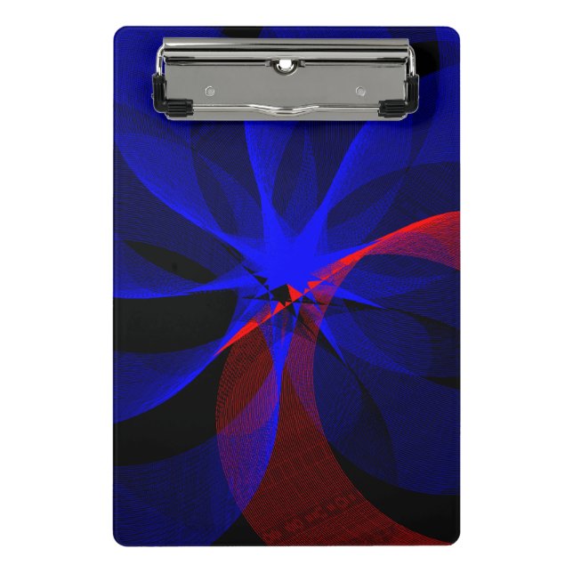 Rotating Blue Accent Geometric Mini Clipboard Klemmbrett (Vorderseite)