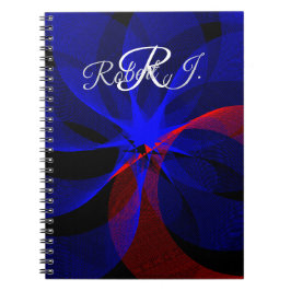 Rotating Blue Accent Geometric Spiral Notebook Notizblock