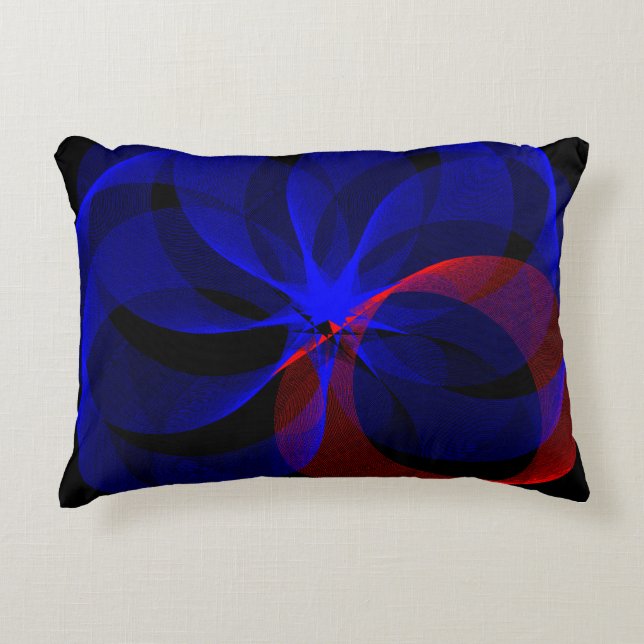 Rotation des blauen Akzent Dekokissen (Vorderseite)