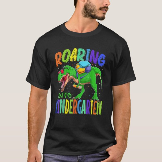 Rotation in den Kindergarten Dinosaurier Rex zurüc T-Shirt (Vorderseite)