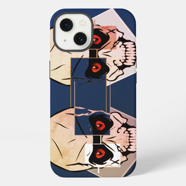 Rotaugenschädel iPhone Hülle (Rückseite)