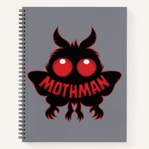 Rotäugige geheimnisvolle Mothman-Silhouette Notizbuch