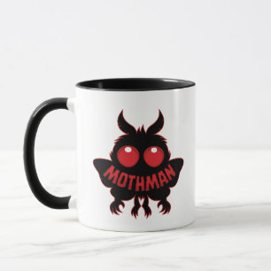 Rotäugige geheimnisvolle Mothman-Silhouette Tasse