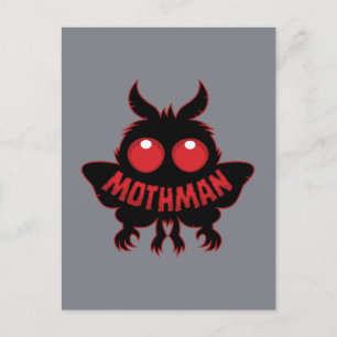 Rotaugige Mystery-Mothman-Silhouette Postkarte