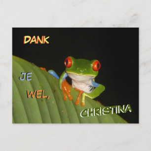 Rotäugiger Gaudy Night Frosch Dankeschön Postkarte