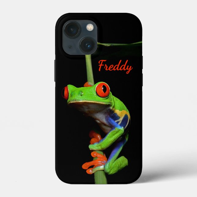 Rotäugiger gemalter Laubfrosch Eigenname Case-Mate iPhone Hülle (Rückseite)
