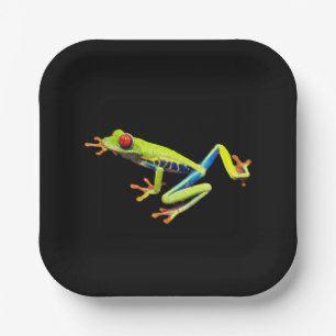 Rotäugiger Gemalter Laubfrosch Pappteller