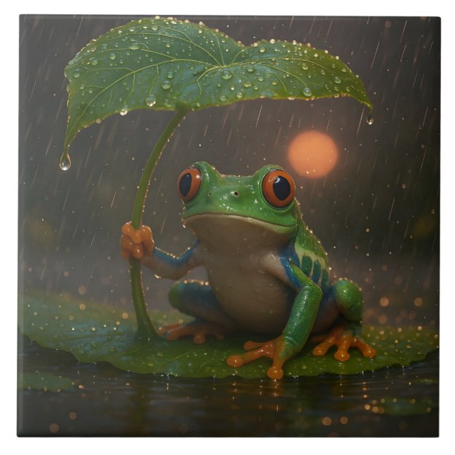 Rotaugiger Laubfrosch-Blattregenschirm Fliese (Vorderseite)