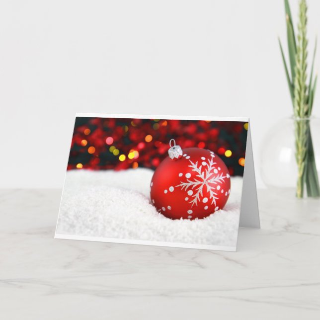 Rotballverzierung Feiertagskarte (Vorderseite)