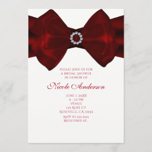 Rotband & Diamanten Bling Elegante Einladungen