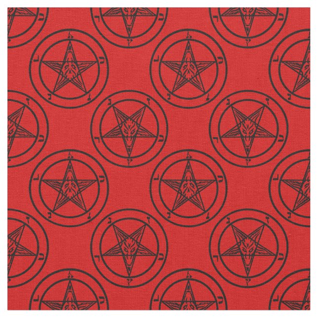 Rotbarsch-Pentagramm-halloween Stoff (Nahaufnahme)